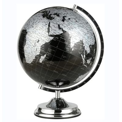 HRTC World Globe Newest Vintage World Globe Geographic Globe with Metal Base Antique Educational Globe 12.5 Inch Diameter Clear Text Marking
