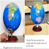 HRTC World Globe Elegant Classic Retro World Earth Education Map with A Wooden Rack Blue Ocean World Gelast 12.5" Clear Text Marking view 3