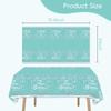 2pcs Teal and Silver Happy Birthday Party Tablecloth Glitter Diamonds Happy Birthday Tablecloth boy girl Party Supplies Decorations 70 inches x 51 inches for Teal and Silver Birthday party supplies view 2