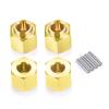 MOHERO 6mm Brass Wheel Hex Hub Extenders 4Pcs for 1/18 RC Crawler Car TRX4M view 1