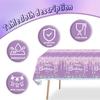 2pcs Purple & Silver Glitter Diamonds Happy Birthday Tablecloth - Boy & Girl Party Supplies - 70" x 51" for Purple & Silver Birthday Party view 3