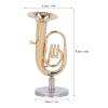 Dollhouse Musical Instruments Miniature Brass Gold Plated Euphonium Tiny Instrument for Mini House Musical Room Succulent Garden Model Accessory for Dollhouse Mini Music Room view 3