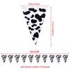 jojofuny 3pcs Cow Print Decorative Pennant Banners for Farm Theme Party White and for Birthday Celebration Weather Resistant Party Supplies view 3