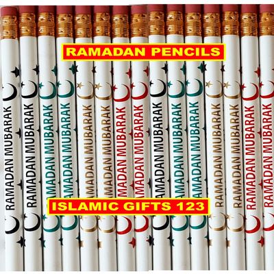 Ramadan Pencils [500 Pack] Ramadan Mubarak Pencils Ramadan Favor Ramadan Decoration Eid Gift Muslim Gifts Islamic Gifts (Multicolor)