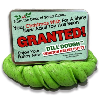 Christmas Wish Dill Dough Putty - Santas Naughty List Fidget Toy for Adults for Friends - Funny Naughty Gifts Womens Stockings Glow in The Dark Stress Relief Putty, Green