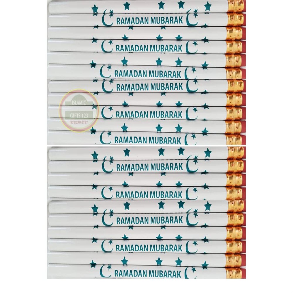 Ramadan Pencils [500 Pack] Ramadan Mubarak Pencils Ramadan Kids Favor Ramadan Decoration Eid Gift Muslim Gifts Islamic Gifts (Green)