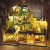 Roroom DIY Miniature and Furniture Dollhouse Kit,Mini 3D Wooden Doll House Craft Model with Dust Cover and Music Movement,Creative Room Idea for Valentine's Day Birthday GiftP013 view 2