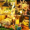 Roroom DIY Miniature and Furniture Dollhouse Kit,Mini 3D Wooden Doll House Craft Model with Dust Cover and Music Movement,Creative Room Idea for Valentine's Day Birthday GiftP013 view 4
