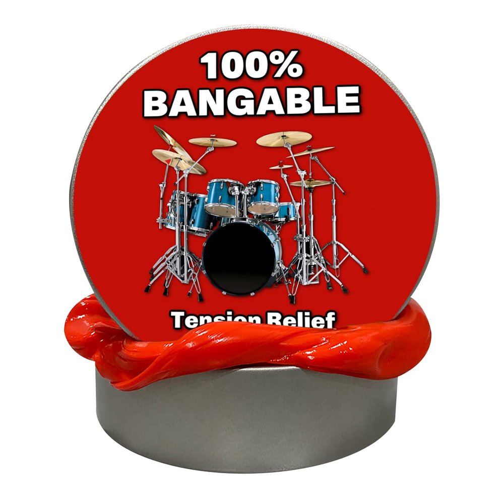 100 Percent Bangable Stress Putty - Adult Fidget Toy for Drummers - Gag for Music Lovers - Drums Funny Naughty Gifts Men Stockings Women, Red