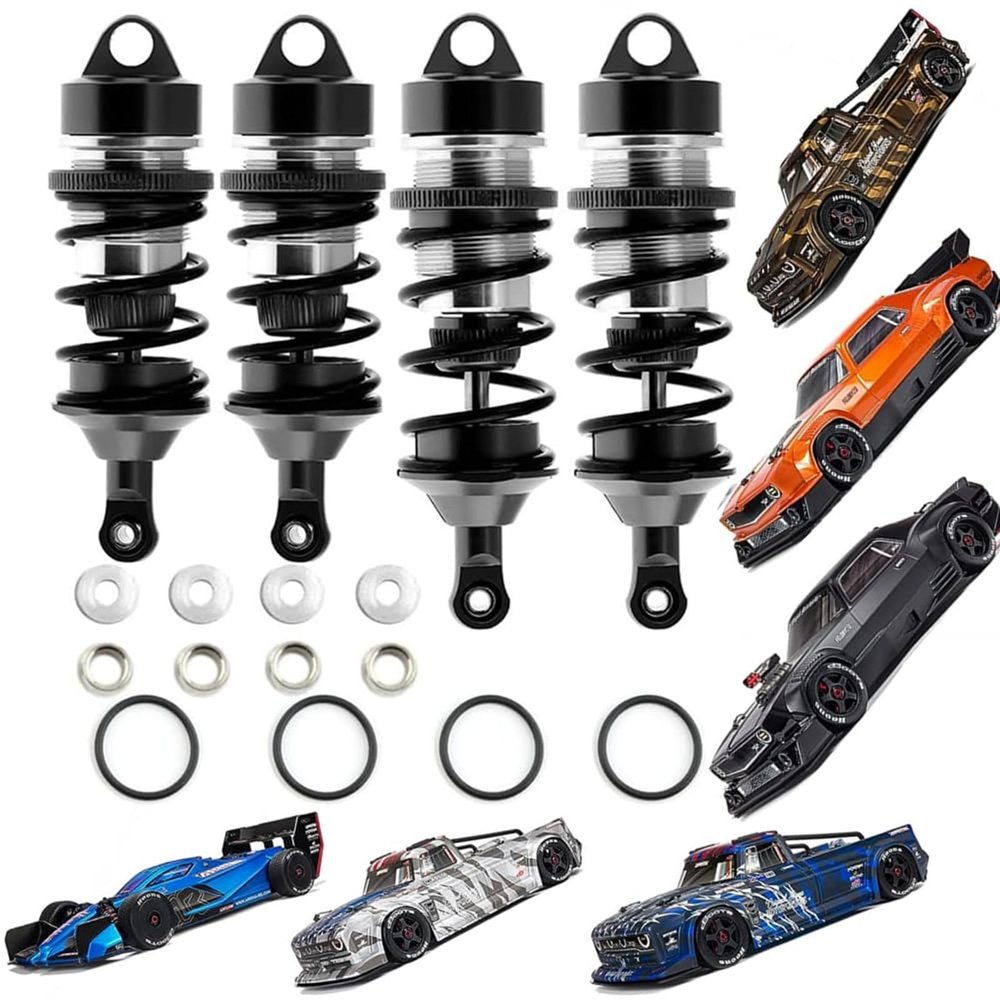 Alloy Shock Absorber for ARRMA 1/7 Infraction 6S BLX Felony 6S BLX Limitless Roller RC Car Upgrades Parts Replace #ARA330627#ARA330628Black