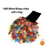 JUNWRROW Deluxe Bingo Game Set- Includes 1000 Colorful Chips,100 Mixed Cards,75 Calling Balls, 6 Inch Rotary Cage& Bingo Master Board,2 Velvet Bag,Bingo Storage Bag -Ideal for Large Groups view 3