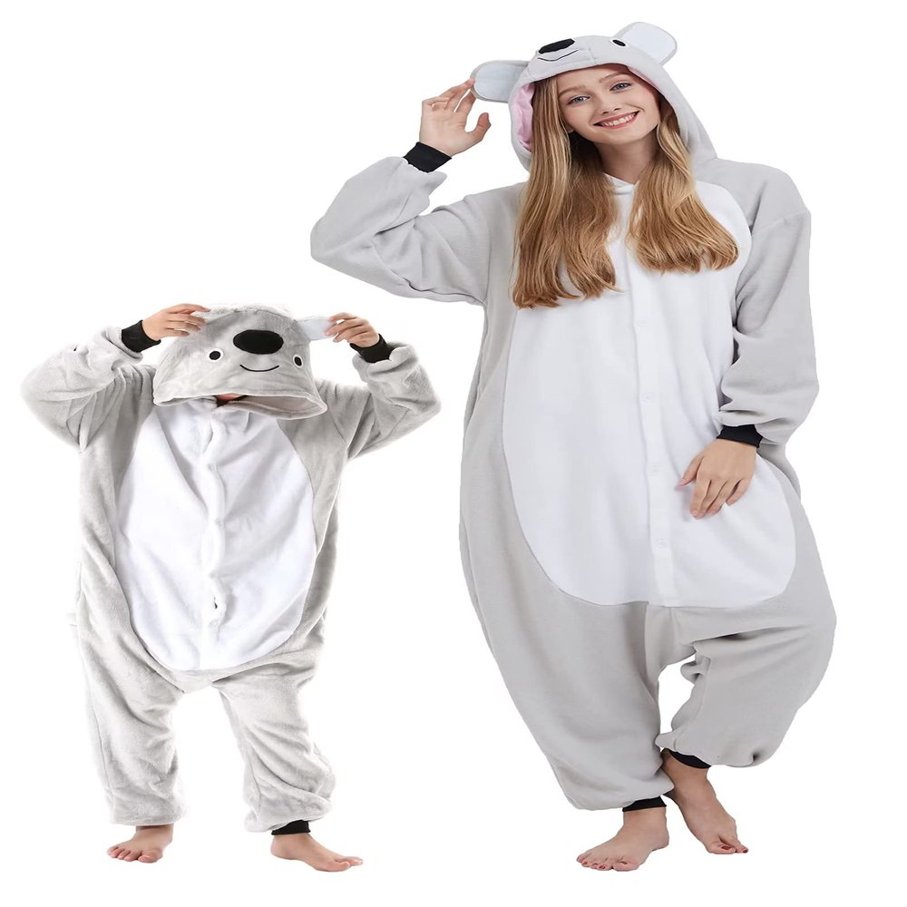 DarkCom Animal Onesie for Kids,Flannel Cosplay Koala Halloween Christmas Costume Parent-Child Sleepwear for Girls Boys 2-3 T