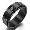 Adreamz 8mm Black Spinner Pattern Triforce Stainless Steel Wedding Band Anxiety Relief Spinning Ring 8.5 view 1