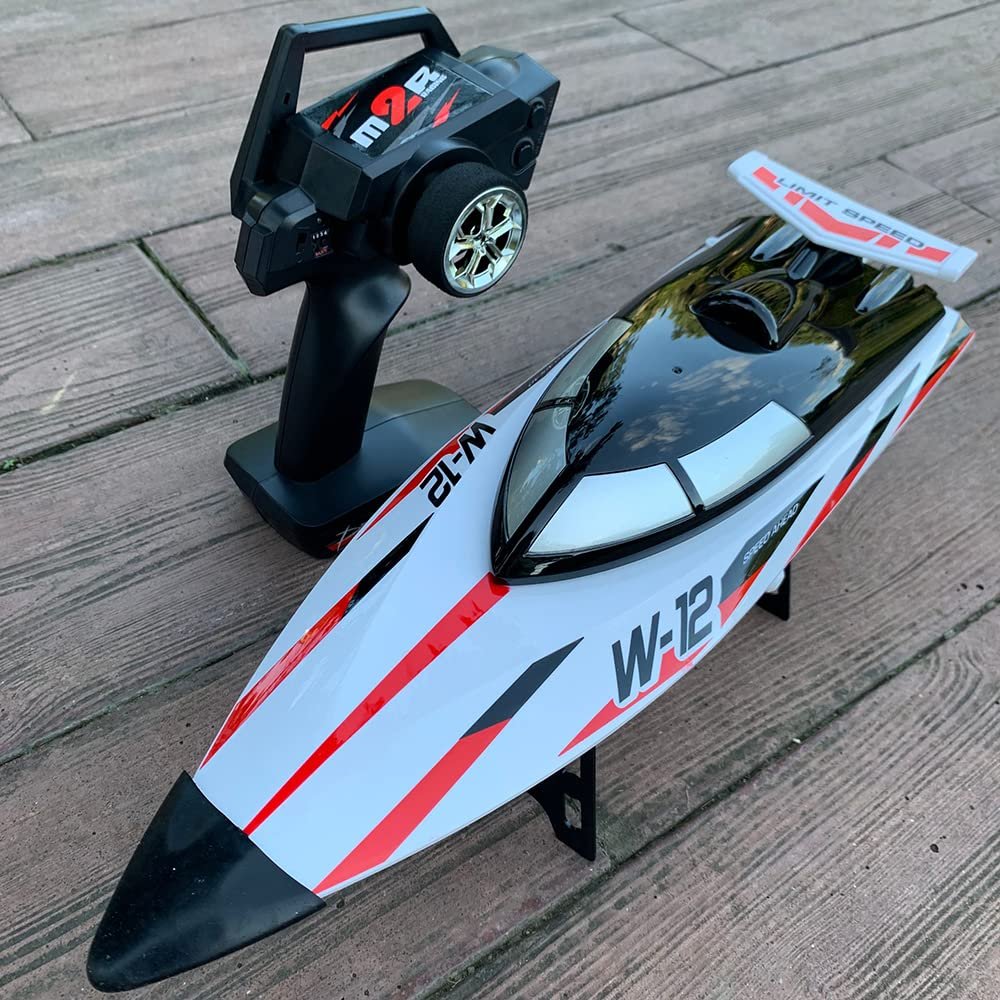 Ssccgym 18-Inch WL912-A Remote Control Boat Fast 35km/h 2.4G Electric Motor Spring Summer Big RC Watercraft On Pool Lake for Beginners Experts 8y+