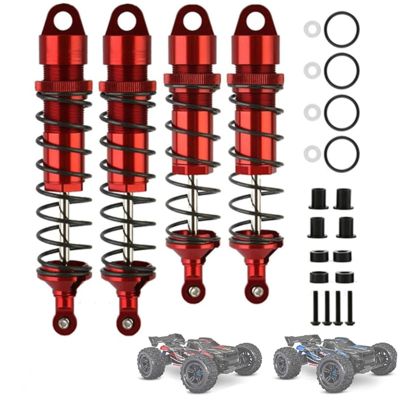Aluminum Front & Rear RC Shocks Upgrades Parts for Sledge 4WD #95076-4, Big Bore sledge upgrades for 1/8 Sledge Monster Truck 4PCS/SET (Red)