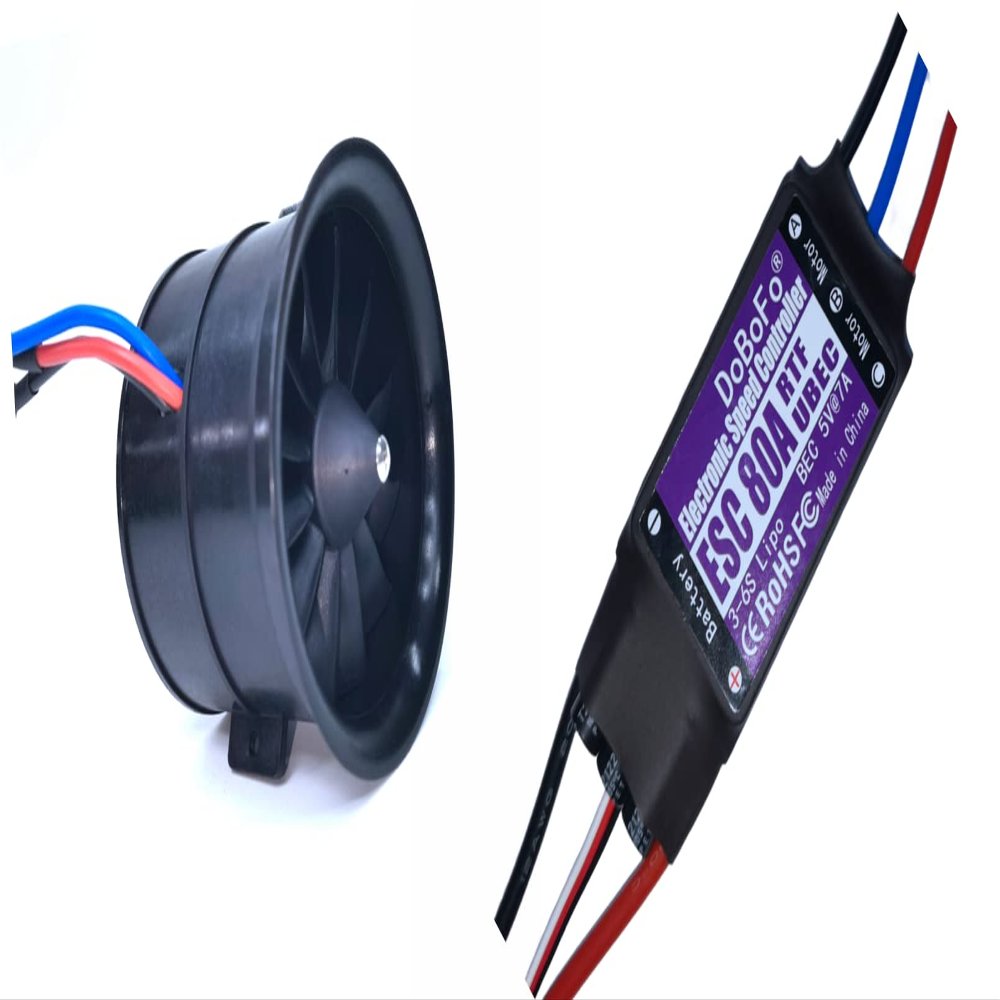 DoBoFo EDF 70mm 6S 2300KV 25.2V 12 Blades with 80A ESC, Electric Ducted Fan with Electronic Speed Controller, RC Jet Engine, Brushless Motor, Remote Control Model Replacement Airplane Parts DIY