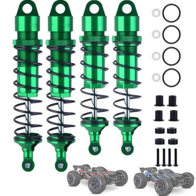 Aluminum Front & Rear RC Shocks Upgrades Parts for Sledge 4WD #95076-4, Big Bore Shocks for 1/8 Sledge Monster Truck 4PCS/SET (Green)