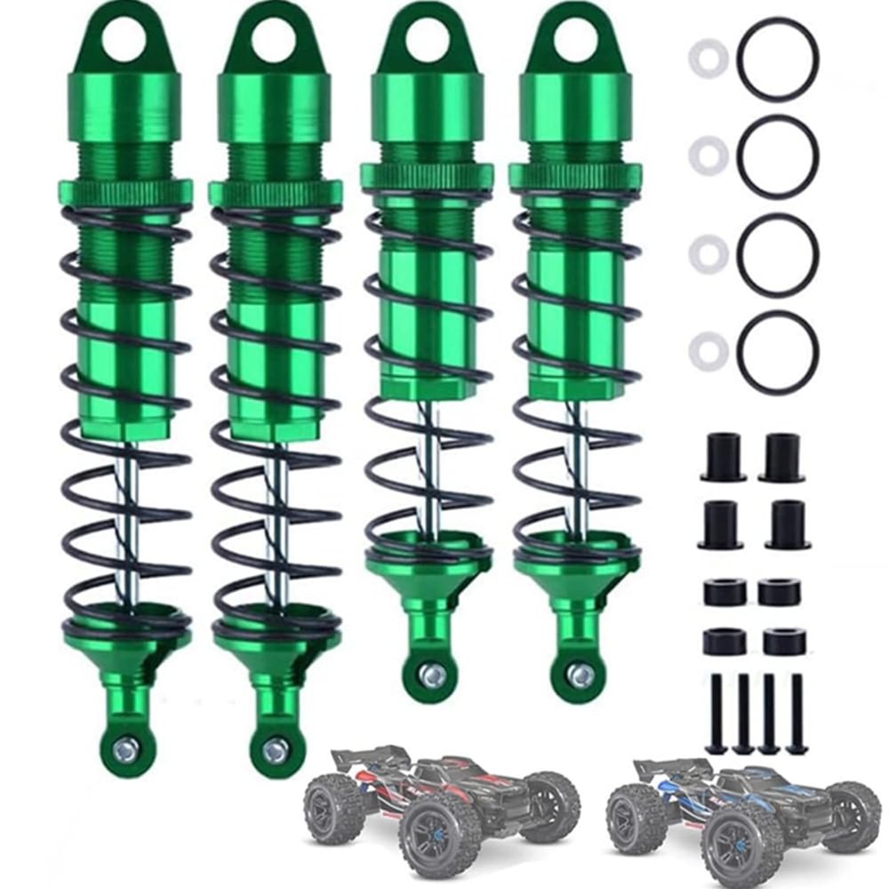 Aluminum Front & Rear RC Shocks Upgrades Parts for Sledge 4WD #95076-4, Big Bore Shocks for 1/8 Sledge Monster Truck 4PCS/SET (Green)