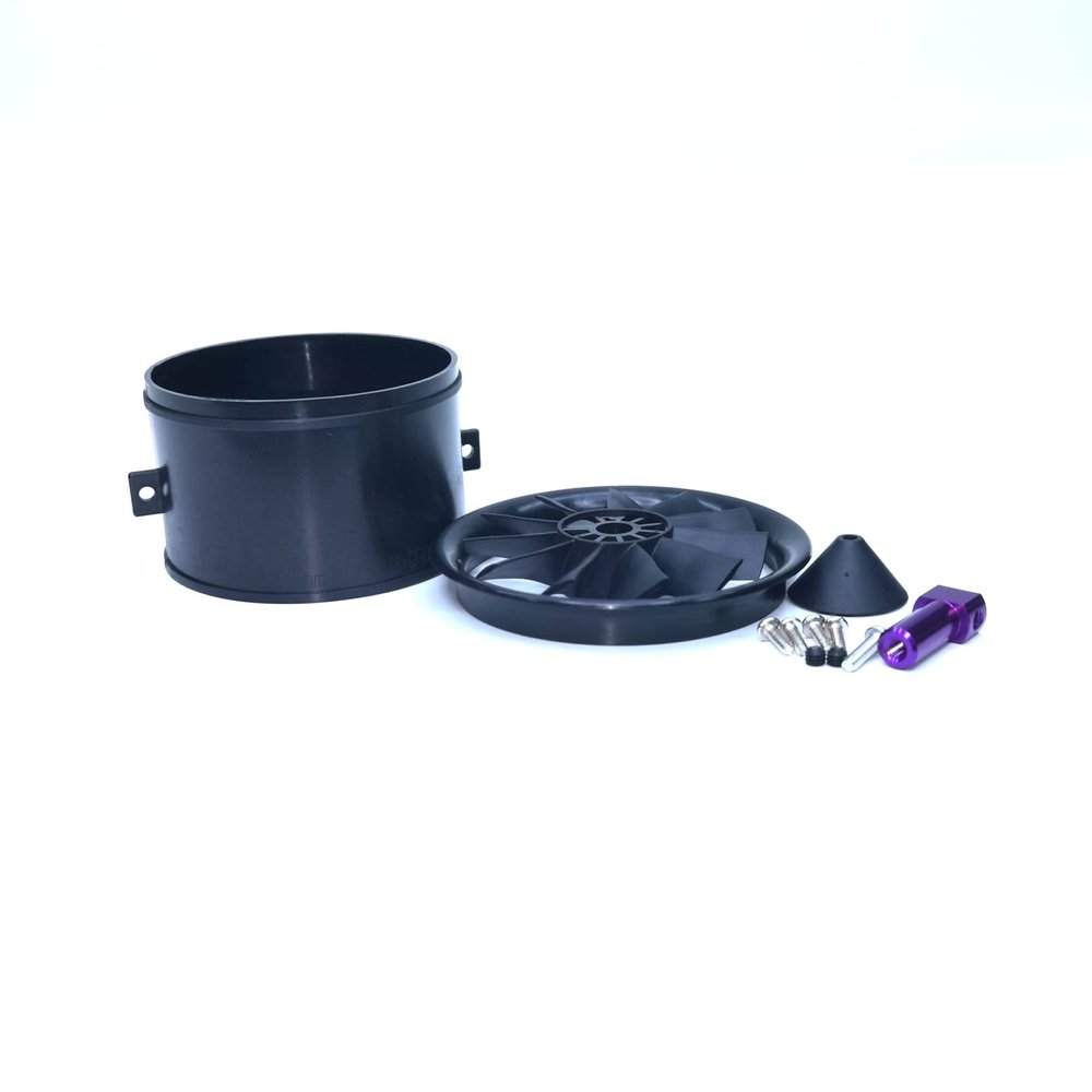 DoBoFo EDF 64mm Housing with Fan 11 Blades Without Motor, Electric Ducted Fan Without Motor for EDF 3S 4S,Hobby RC Jet Engine Propeller, Remote Control Model Replacement Airplane Parts DIY