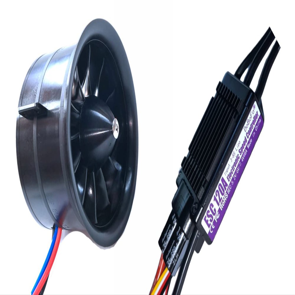 DoBoFo EDF 80mm 6S 2000KV 25.2V 12 Blades with 120A ESC, Electric Ducted Fan with Electronic Speed Controller, RC Jet Engine, Brushless Motor, Remote Control Model Replacement Airplane Parts DIY