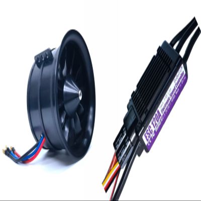 DoBoFo EDF 90mm 8S 1100KV 33.6V 12 Blades with 120A ESC, Electric Ducted Fan with Electronic Speed Controller, RC Jet Engine, Brushless Motor, Remote Control Model Replacement Airplane Parts DIY