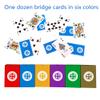TSB Standard Print Bridge Cards Pack of 12 Decks - 6 Colors Bridge Playing Cards - Easy Storage (2 Red 2 Blue 2 Purple 2 Grey 2 Green 2 Yellow Regular) view 2
