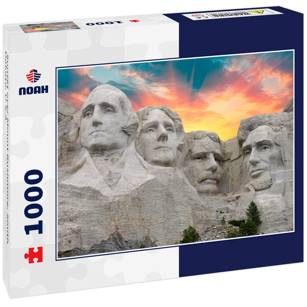 Noah Jigsaw Puzzle Sunset Over Mount Rushmore, South Dakota, U.S.A. 1000 Pieces