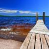 Noah Jigsaw Puzzle Wooden Dock and choppy Waters of Lake Gogebic at Ontonagon County Park Michigan 1000 Pieces view 2