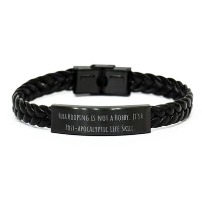 Amangny Hula Hooping is not a Hobby. It's a. Braided Leather Bracelet, Hula Hooping Engraved Bracelet, for Hula Hooping, Present, Exercise, Fitness, Workout