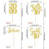 24 PCS Glitter 16th Birthday Cupcake Toppers Hello 16 Sixteen Cupcake Picks Sweet 16 Since 2009 Cupcake Topper for Happy 16th Birthday Anniversary Party Cake Decorations Supplies Gold view 2