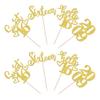 24 PCS Glitter 16th Birthday Cupcake Toppers Hello 16 Sixteen Cupcake Picks Sweet 16 Since 2009 Cupcake Topper for Happy 16th Birthday Anniversary Party Cake Decorations Supplies Gold view 3