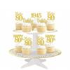 24 PCS Happy 80th Birthday Cupcake Toppers Glitter Hello 80 Cupcake Picks Eighty Since 1945 Cupcake Decorations for 80th Birthday Anniversary Retirement Party Cake Decoration Supplies Gold view 4