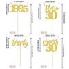 24 PCS Glitter 30th Birthday Cupcake Toppers Hello 30 Thirty Cupcake Picks Cheers to 30 Since 1995 Cake Decorations for Happy 30th Birthday Wedding Anniversary Party Decoration Supplies Gold view 2