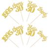 24 PCS Glitter 30th Birthday Cupcake Toppers Hello 30 Thirty Cupcake Picks Cheers to 30 Since 1995 Cake Decorations for Happy 30th Birthday Wedding Anniversary Party Decoration Supplies Gold view 3