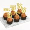 24 PCS Glitter 30th Birthday Cupcake Toppers Hello 30 Thirty Cupcake Picks Cheers to 30 Since 1995 Cake Decorations for Happy 30th Birthday Wedding Anniversary Party Decoration Supplies Gold view 4
