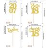 24 PCS Glitter 18th Birthday Cupcake Toppers Hello 18 Eighteen Cupcake Picks Cheers to 18 Since 2007 Cupcake Topper for Happy 18th Birthday Anniversary Party Cake Decorations Supplies Gold view 2