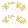 24 PCS Glitter 18th Birthday Cupcake Toppers Hello 18 Eighteen Cupcake Picks Cheers to 18 Since 2007 Cupcake Topper for Happy 18th Birthday Anniversary Party Cake Decorations Supplies Gold view 3