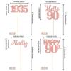 24 PCS Happy 90th Birthday Cupcake Toppers Glitter Hello 90 Cupcake Picks Ninety Since 1935 Cupcake Decorations for 90th Birthday Anniversary Retirement Party Cake Decoration Supplies Rose Gold view 2