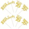 24 PCS Happy 70th Birthday Cupcake Toppers Glitter Hello 70 Cupcake Picks Seventy Since 1955 Cupcake Decorations for 70th Birthday Anniversary Retirement Party Cake Decoration Supplies Gold view 3