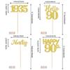 24 PCS Happy 90th Birthday Cupcake Toppers Glitter Hello 90 Cupcake Picks Ninety Since 1935 Cupcake Decorations for 90th Birthday Anniversary Retirement Party Cake Decoration Supplies Gold view 2