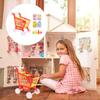 Kids Early Education Play Cart Toy Set - Fun Grocery Shopping Cart with Fake Fruits and Vegetables for Toddlers (Red) view 2