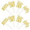 24 PCS Glitter 50th Birthday Cupcake Toppers Hello 50 Fifty Cupcake Picks Cheers to 50 Since 1975 Cake Decorations for Happy 50th Birthday Wedding Anniversary Party Decoration Supplies Gold view 3