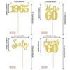 24 PCS Glitter 60th Birthday Cupcake Toppers Hello 60 Sxity Cupcake Picks Cheers to 60 Since 1965 Cake Decorations for Happy 60th Birthday Anniversary Retirement Party Decoration Supplies Gold view 2