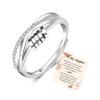 PABBEU To My Daughter - 925 Sterling Silver Anxiety Ring for Women Fidget Rings for Anxiety Spinning Bead With Cubic Zircon Adjustable Stacking Spinner Band Ring for Women view 1
