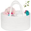 ABenkle Baby Diaper Caddy, Nursery Storage Bin and Car Organizer for Diapers Wipes, Cotton Rope Basket Changing Table Caddy view 1