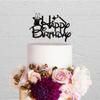 Happy Birthday Cake Topper Glitter Funny Magic Birthday Party Decors Black view 2