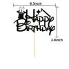 Happy Birthday Cake Topper Glitter Funny Magic Birthday Party Decors Black view 3