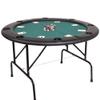 DC DICLASSE Round Folding Poker Table, 8 Players Card Table with Plastic Cup Holder, Texas Hold 'em Poker Table for Blackjack Board Game,Casino Grade Felt Surface, Green view 1