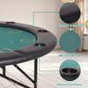 DC DICLASSE Round Folding Poker Table, 8 Players Card Table with Plastic Cup Holder, Texas Hold 'em Poker Table for Blackjack Board Game,Casino Grade Felt Surface, Green view 3