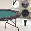 DC DICLASSE Round Folding Poker Table, 8 Players Card Table with Plastic Cup Holder, Texas Hold 'em Poker Table for Blackjack Board Game,Casino Grade Felt Surface, Green view 4